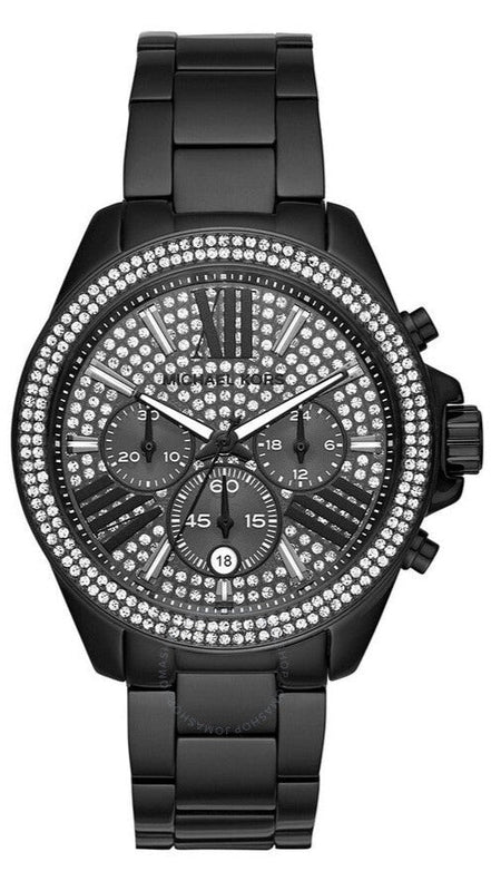 Buy Shop Michael Kors Wren Crystals Black Dial Black Steel Strap Watch For Women - MK6419 USA Online