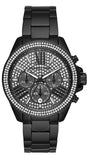 Buy Shop Michael Kors Wren Crystals Black Dial Black Steel Strap Watch For Women - MK6419 USA Online