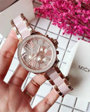 Buy Shop Michael Kors Wren Crystals Rose Gold Dial Rose Gold Steel Strap Watch for Women - MK6096 USA Online