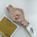 Buy Shop Michael Kors Wren Crystals Rose Gold Dial Rose Gold Steel Strap Watch for Women - MK6096 USA Online