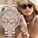 Buy Shop Michael Kors Wren Crystals Rose Gold Dial Rose Gold Steel Strap Watch for Women - MK6096 USA Online