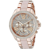 Buy Shop Michael Kors Wren Crystals Rose Gold Dial Rose Gold Steel Strap Watch for Women - MK6096 USA Online