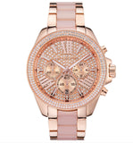 Buy Shop Michael Kors Wren Crystals Rose Gold Dial Rose Gold Steel Strap Watch for Women - MK6096 USA Online