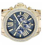 Buy Shop Michael Kors Wren Diamonds Blue Dial Gold Steel Strap Watch for Women - MK6291 USA Online