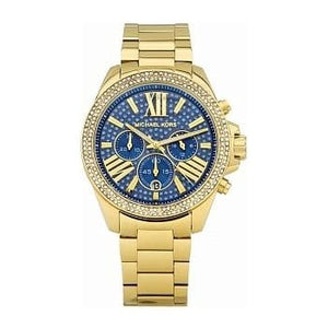 Buy Shop Michael Kors Wren Diamonds Blue Dial Gold Steel Strap Watch for Women - MK6291 USA Online