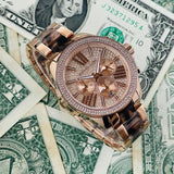 Buy Shop Michael Kors Wren Diamonds Rose Gold Dial Two Tone Steel Strap Watch for Women - MK6159 USA Online