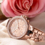 Buy Shop Michael Kors Wren Diamonds Rose Gold Dial Two Tone Steel Strap Watch for Women - MK6159 USA Online