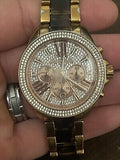 Buy Shop Michael Kors Wren Diamonds Rose Gold Dial Two Tone Steel Strap Watch for Women - MK6159 USA Online