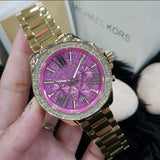 Buy Shop Michael Kors Wren Purple Dial Gold Steel Strap Watch for Women - MK6290 USA Online