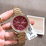 Buy Shop Michael Kors Wren Purple Dial Gold Steel Strap Watch for Women - MK6290 USA Online
