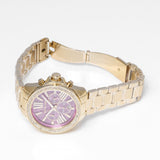 Buy Shop Michael Kors Wren Purple Dial Gold Steel Strap Watch for Women - MK6290 USA Online