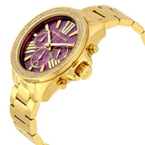 Buy Shop Michael Kors Wren Purple Dial Gold Steel Strap Watch for Women - MK6290 USA Online