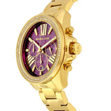 Buy Shop Michael Kors Wren Purple Dial Gold Steel Strap Watch for Women - MK6290 USA Online