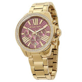 Buy Shop Michael Kors Wren Purple Dial Gold Steel Strap Watch for Women - MK6290 USA Online