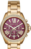 Buy Shop Michael Kors Wren Purple Dial Gold Steel Strap Watch for Women - MK6290 USA Online