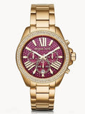 Buy Shop Michael Kors Wren Purple Dial Gold Steel Strap Watch for Women - MK6290 USA Online