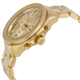 Michael Kors Wren Diamonds Gold  Dial Two Tone Steel Strap Watch for Women - MK6157