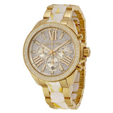 Buy Shop Michael Kors Wren Diamonds Gold Dial Two Tone Steel Strap Watch for Women - MK6157 USA Online