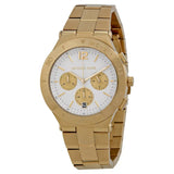 Buy Shop Michael Kors Wyatt Chronograph White Dial Gold Steel Strap Watch For Women - MK5933 USA Online
