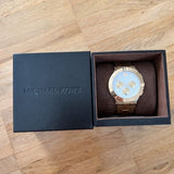 Buy Shop Michael Kors Wyatt Chronograph White Dial Gold Steel Strap Watch For Women - MK5933 USA Online