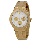 Buy Shop Michael Kors Wyatt Chronograph White Dial Gold Steel Strap Watch For Women - MK5933 USA Online