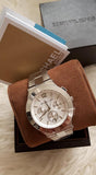 Buy Shop Michael Kors Wyatt White Dial Silver Steel Strap Watch For Women - MK5932 USA Online
