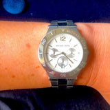 Buy Shop Michael Kors Wyatt White Dial Silver Steel Strap Watch For Women - MK5932 USA Online