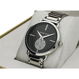 Buy Shop Michael Kors Portia Black Dial Silver Steel Strap Watch for Women - MK3638 USA Online