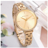 Buy Shop Michael Kors Charley Three-Hand Quartz Gold Dial Gold Steel Strap Watch for Women - MK4399 USA Online