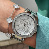 Buy Shop Michael Kors Parker Silver Dial Silver Steel Strap Watch for Women - MK5353 USA Online