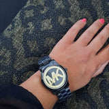 Buy Shop Michael Kors Runway Black Dial Black Steel Strap Watch for Women - MK6057 USA Online