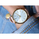 Buy Shop Michael Kors Jaryn Quartz Gold Dial Pink Leather Strap Watch For Women - MK2471 USA Online