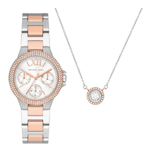 Buy Shop Michael Kors Camille Multifunction White Dial Two Tone Steel Strap Watch for Women - MK1054 USA Online