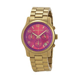 Buy Shop Michael Kors Runway Iridescent Pink Dial Gold Steel Strap Watch for Women - MK5939 USA Online