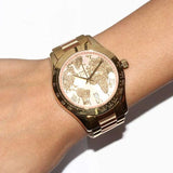 Buy Shop Michael Kors Layton Rose Gold Dial Gold Stainless Steel Strap Watch for Women - MK6476 USA Online