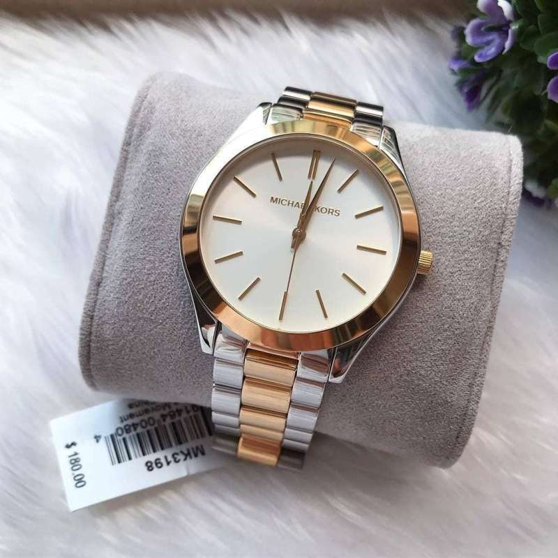 Buy Shop Michael Kors Runway White Dial Two Tone Stainless Steel Strp Watch for Women - MK3204A USA Online