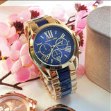Buy Shop Michael Kors Bradshaw Navy Blue Dial Two Tone Steel Strap Watch for Women - MK6268 USA Online