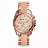 Buy Shop Michael Kors Blair Chronograph Rose Gold Dial Two Tone Steel Strap Watch for Women - MK5943 USA Online
