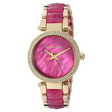 Buy Shop Michael Kors Parker Pink Mother of Pearl Dial Two Tone Steel Strap Watch for Women - MK6490 USA Online
