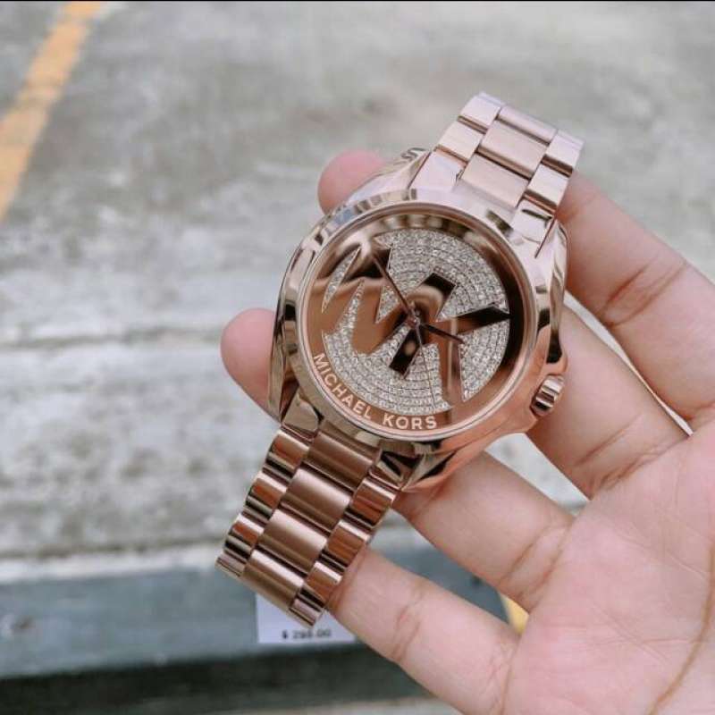 Buy Shop Michael Kors Runway Rose Gold Dial Rose Gold Steel Strap Watch For Women - MK5853 USA Online