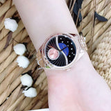 Buy Shop Michael Kors Lauryn Blue Dial Rose Gold Steel Strap Watch for Women - MK3723 USA Online