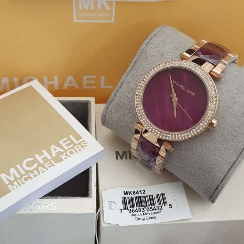 Buy Shop Michael Kors Parker Maroon Dial Two Tone Steel Strap Watch for Women - MK6412 USA Online