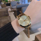 Buy Shop Michael Kors Slim Runway Gold Dial Gold Steel Strap Watch for Women - MK3590 USA Online