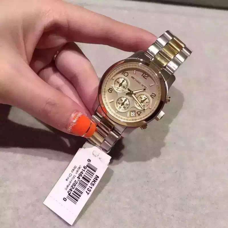 Buy Shop Michael Kors Runway Gold Dial Two Tone Steel Strap Watch for Women - MK5137 USA Online