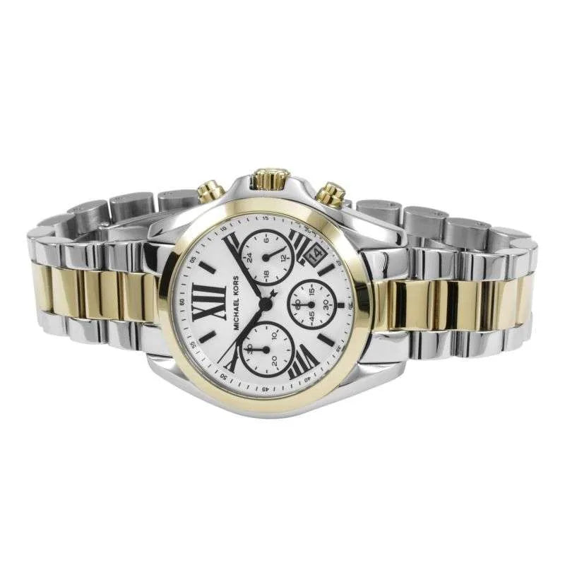 Buy Shop Michael Kors Bradshaw Chronograph Silver Dial Two Tone Steel Strap Watch For Women - MK5912 USA Online