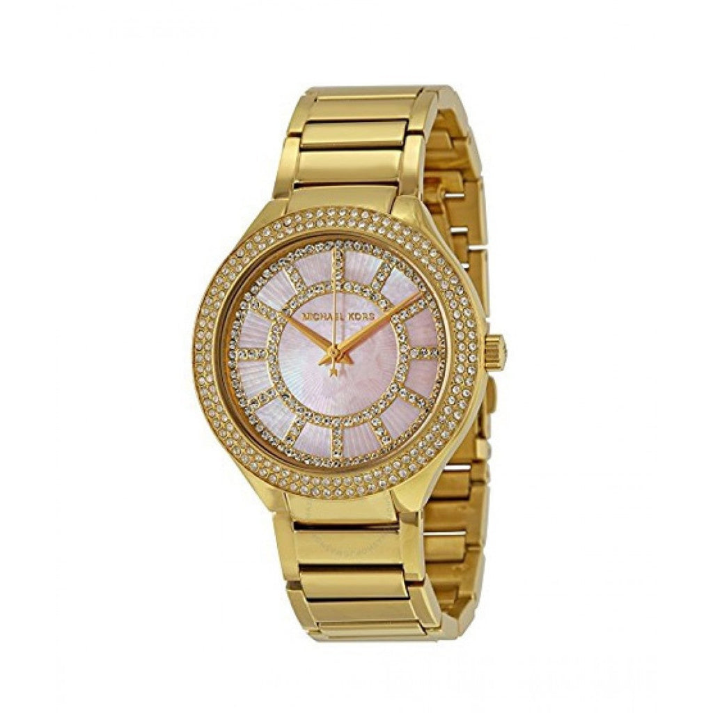 Buy Shop Michael Kors Kerry Mother of Pearl Dial Gold Steel Strap Watch for Women - MK3396 USA Online