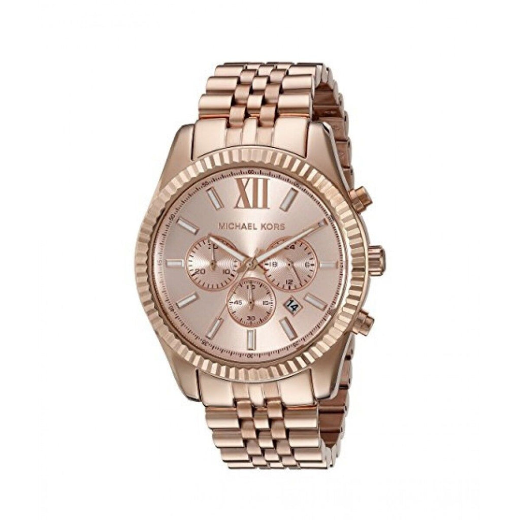 Buy Shop Michael Kors Lexington Rose Gold Dial Rose Gold Steel Strap Watch for Men - MK8319 USA Online