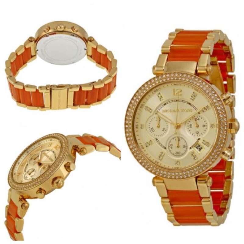 Buy Shop Michael Kors Parker Gold Dial Two Tone Steel Strap Watch for Women - MK6139 USA Online