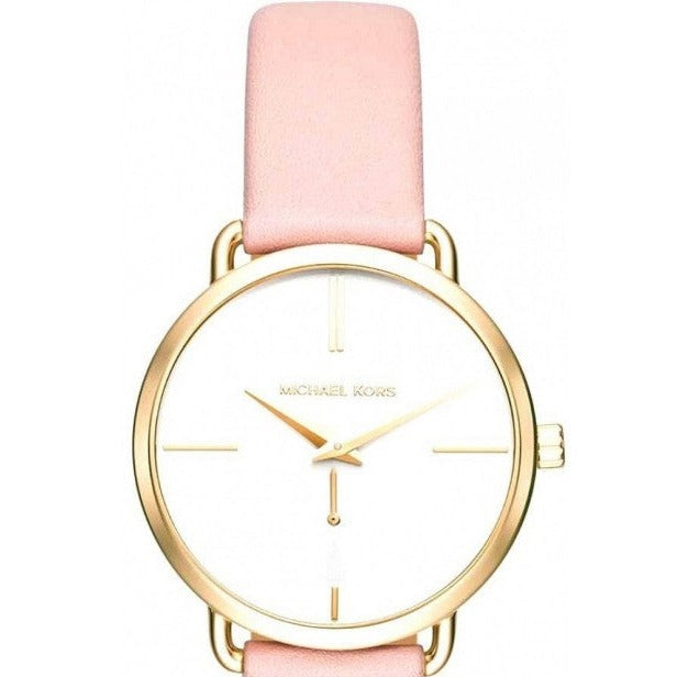 Buy Shop Michael Kors Portia Quartz White Dial Pink Leather Strap Watch For Women - MK2659 USA Online