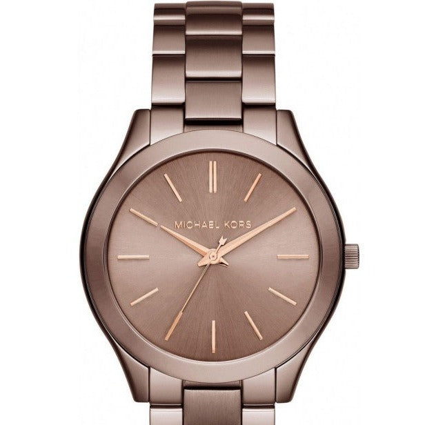 Buy Shop Michael Kors Runway Quartz Brown Dial Brown Steel Strap Watch For Women - MK3418 USA Online